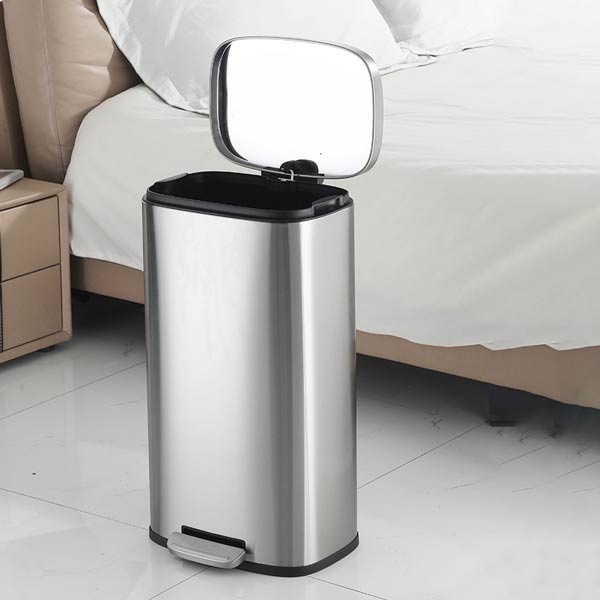 Thùng rác inox đạp chân vuông 20L