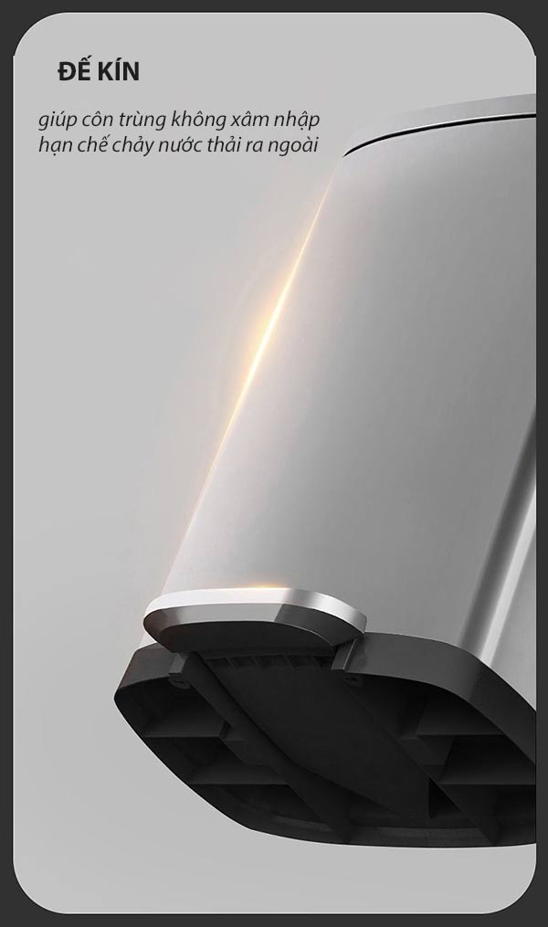 Thùng rác inox đạp chân vuông 30L