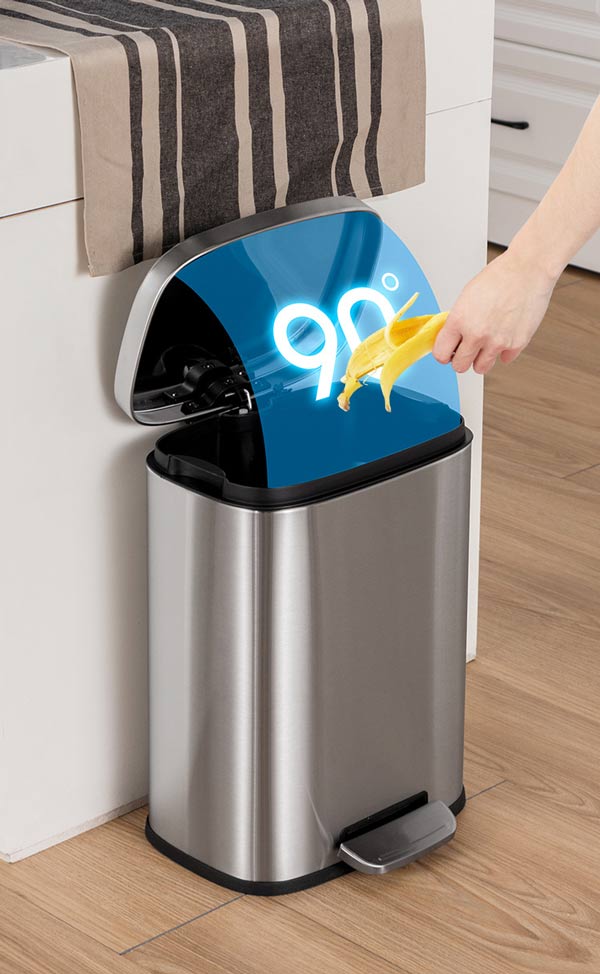 Thùng rác inox đạp chân vuông 50L
