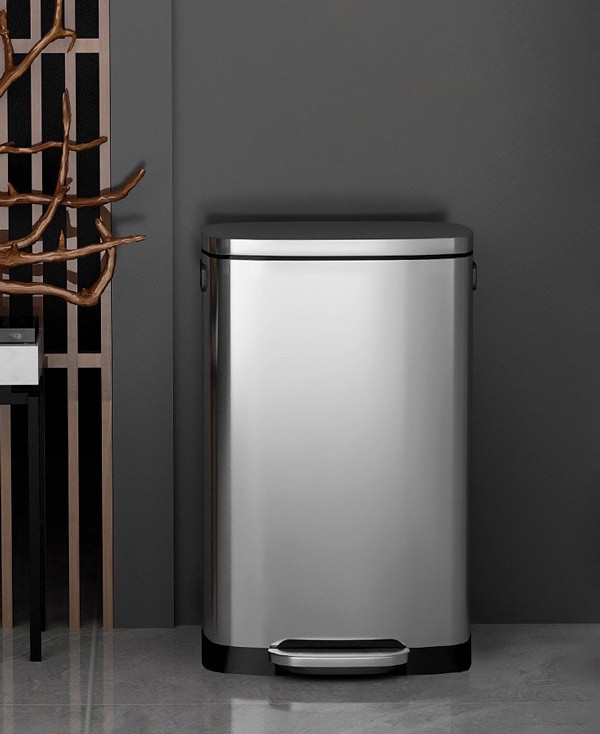 Thùng rác inox đạp chân vuông 50L