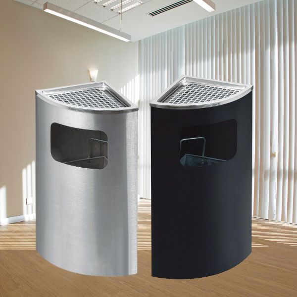 2 phiên bản của mẫu thùng rác kệ góc có gạt tàn tại Hành Tinh Xanh