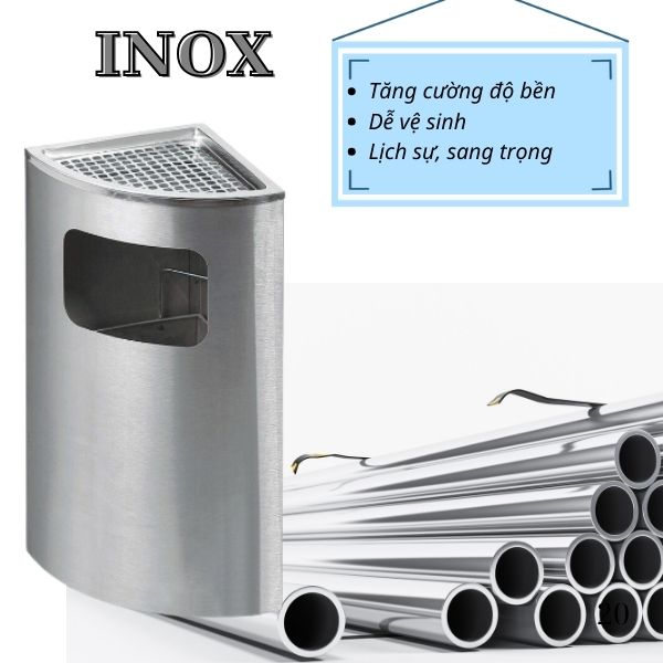 Mẫu thùng rác sản xuất từ inox chất lượng
