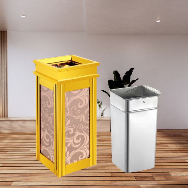 Vỏ thùng rác và thùng tôn hoa bên trong