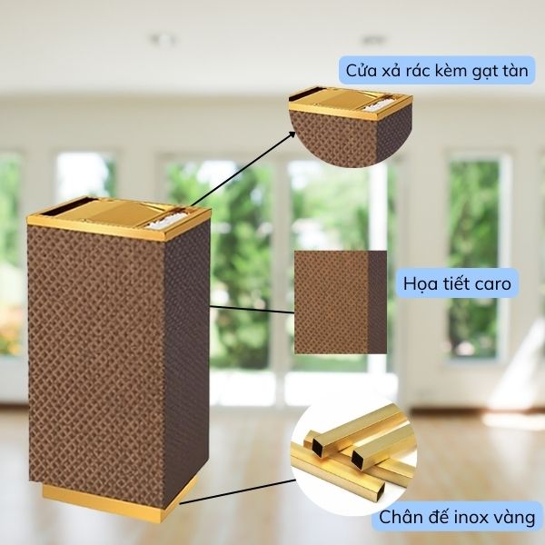 Chi tiết cấu tạo của thùng rác