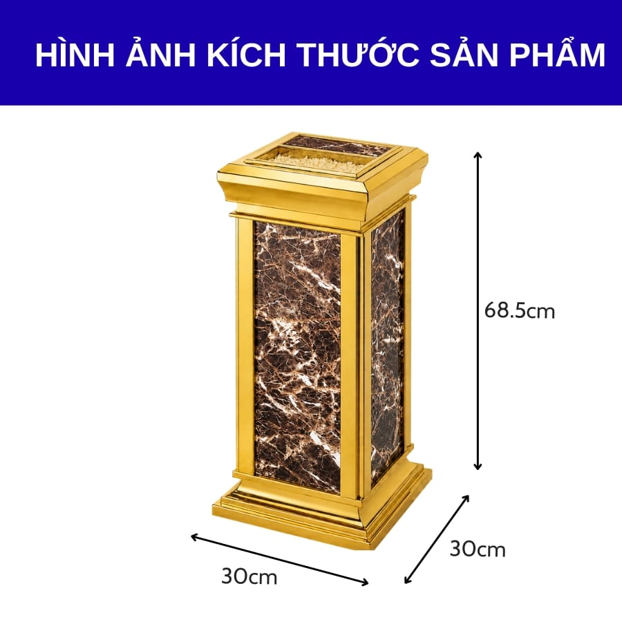 Kích thước thùng rác đá hoa cương