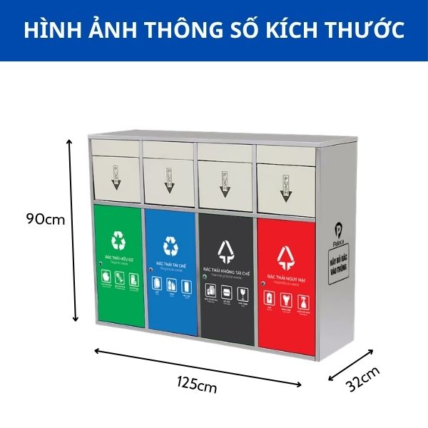 Thùng rác inox nhiều ngăn cửa đẩy