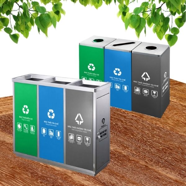 Các mẫu thùng rác 3 ngăn của Hành Tinh Xanh