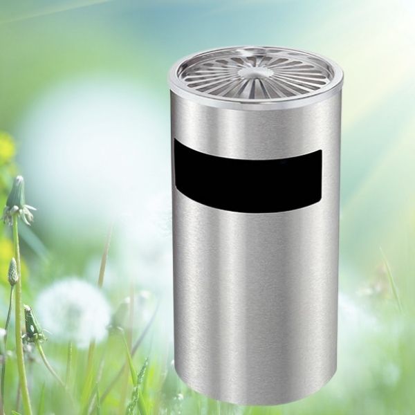 Thùng rác gạt tàn trụ tròn cỡ đại