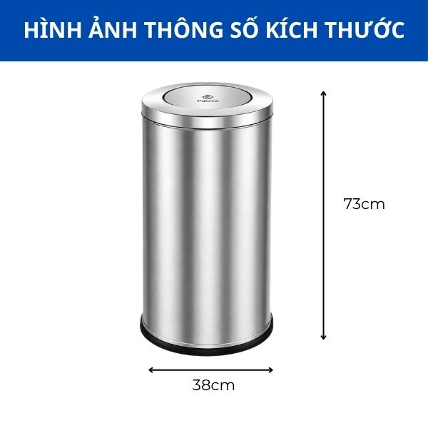 Thùng rác nắp bập bênh tròn bằng inox