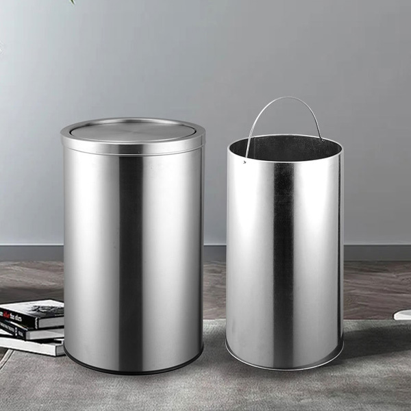 Thùng rác inox tròn nắp bập bênh cỡ đại