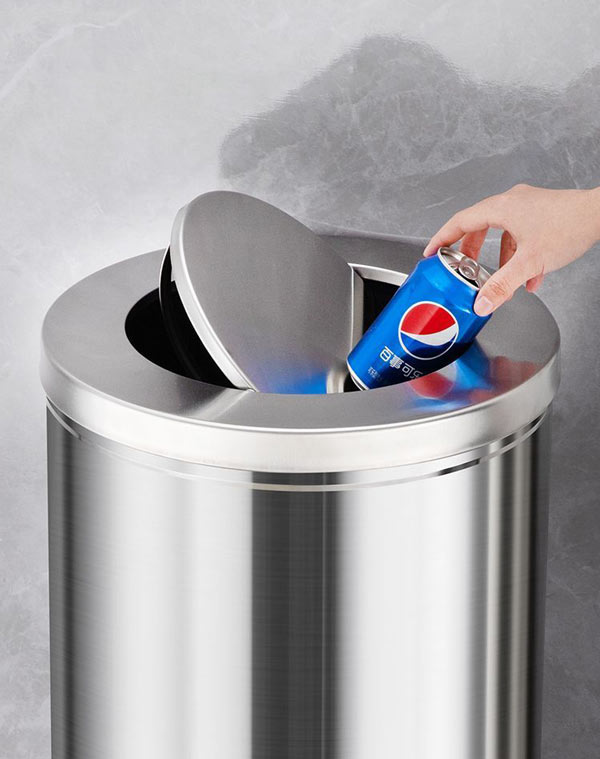 Thùng rác inox tròn nắp bập bênh cỡ đại