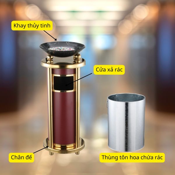 Mẫu thùng rác đẹp, có thiết kế đơn giản