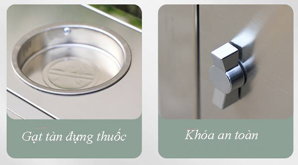 Gạt tàn hình tròn và khóa an toàn