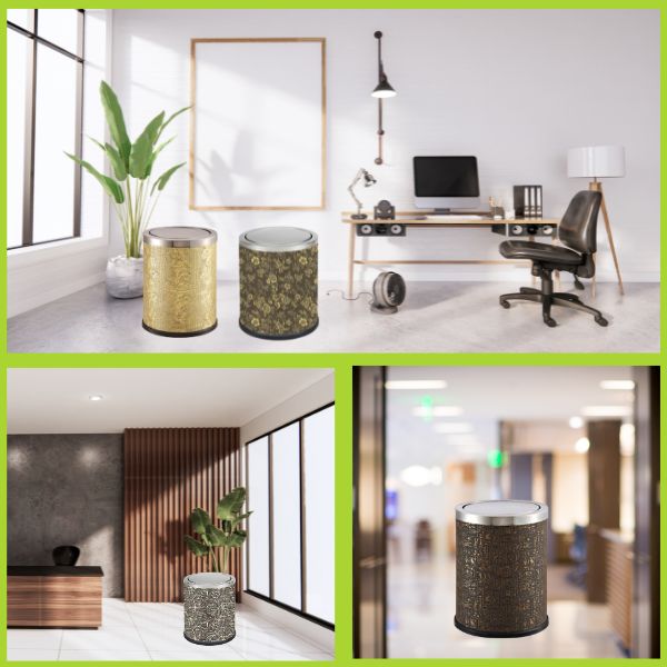 Mẫu thùng rác bọc giả da phù hợp với nhiều không gian