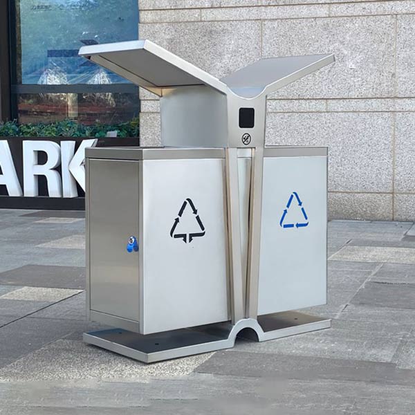 Mẫu thùng đựng rác thải ngoài trời bằng inox cao cấp