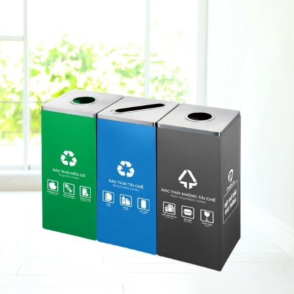Thùng phân loại rác thải 3 ngăn