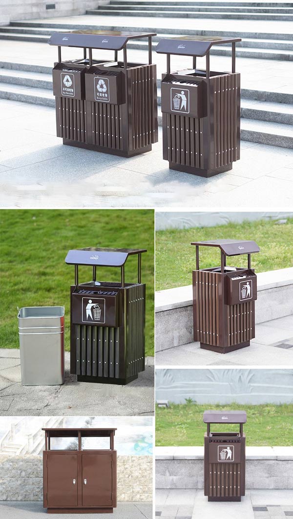Thùng rác có mái che ngoài trời