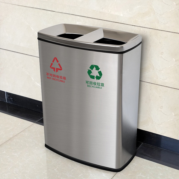 Mẫu thùng rác 2 ngăn sử dụng được trong nhà lẫn ngoài trời