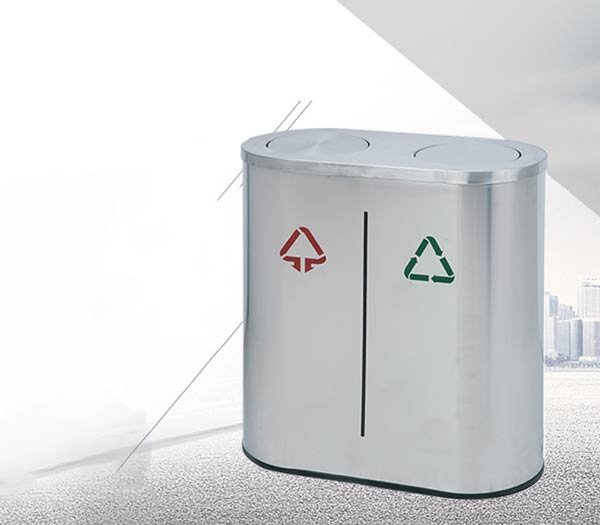 Mẫu thùng rác sản xuất từ inox 201 màu trắng