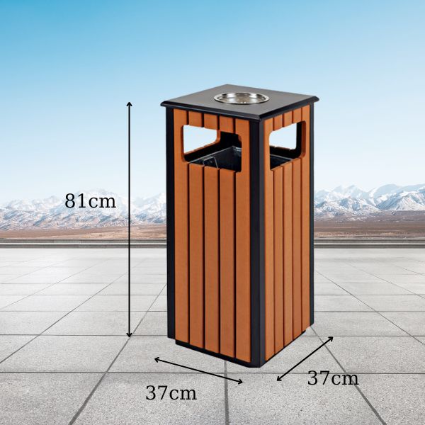 Kích thước thùng đựng rác gỗ nhựa ngoài trời