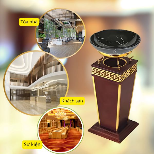 Mẫu thùng rác gỗ phù hợp với không gian sang trọng