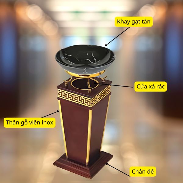 Thùng rác kết cấu 2 lớp và đảm bảo cả tính thẩm mỹ lẫn tiện dụng