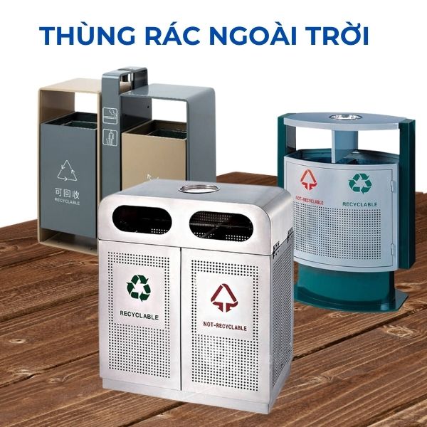 Những mẫu thùng rác inox ngoài trời giá tốt của Hành Tinh Xanh