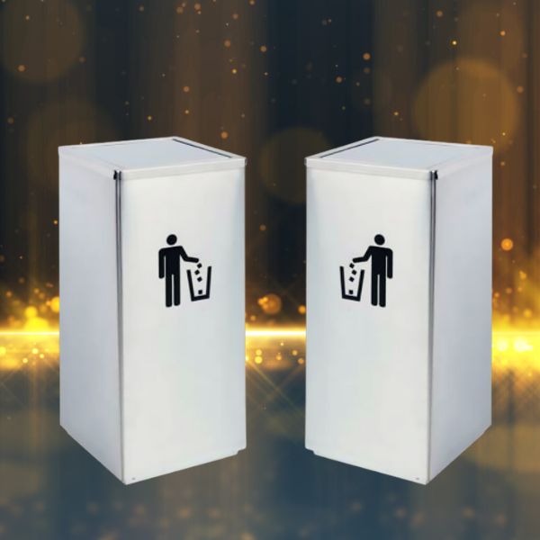 Mẫu thùng rác nắp bập bênh kiểu dáng vuông