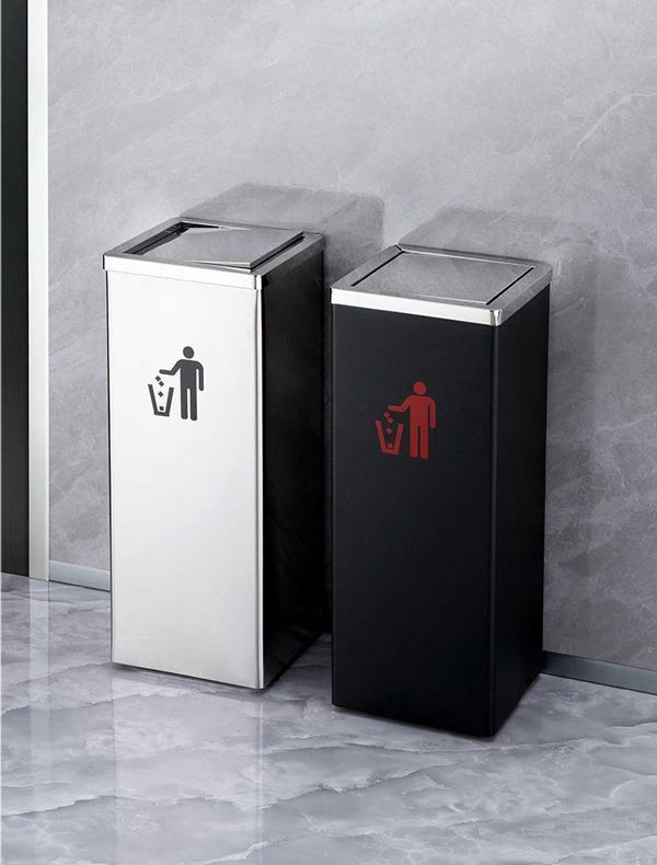 Thùng rác vuông nắp bập bênh sang trọng