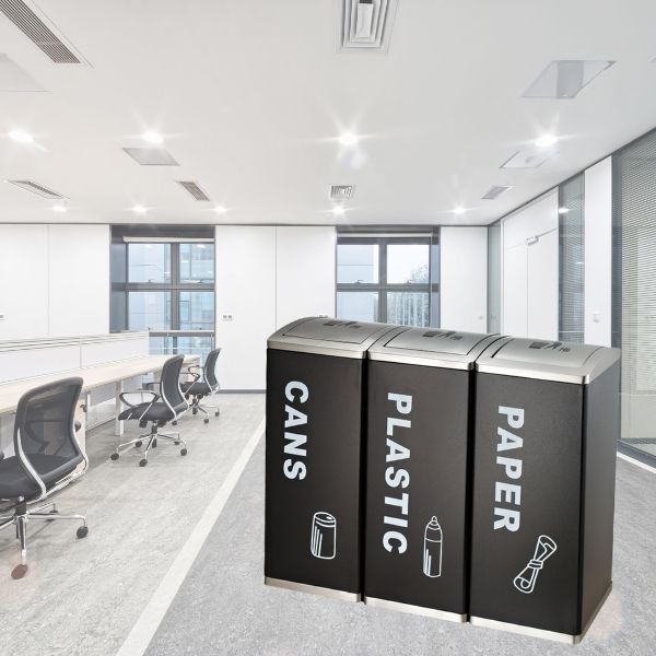 3 ngăn đựng của thùng rác giúp phân loại rác hiêu quả