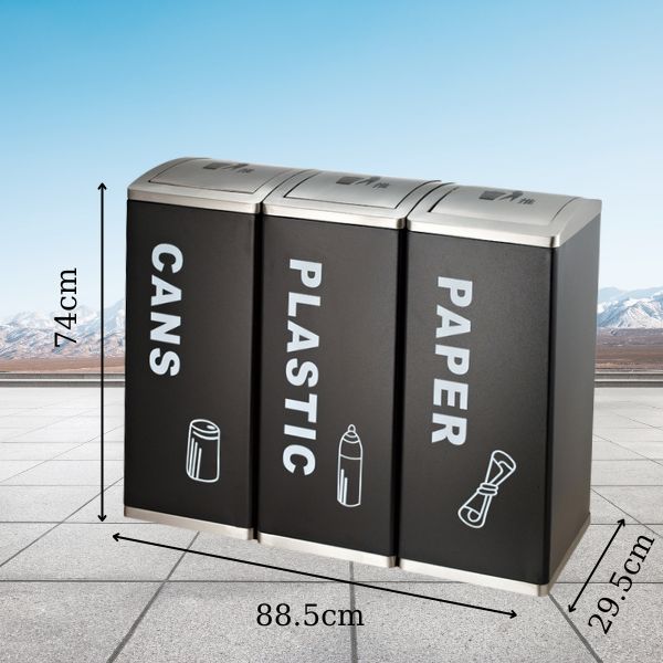 Kích thước thùng rác ngoài trời kiểu dáng nắp lật