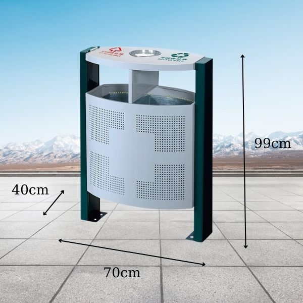 Kích thước thùng rác vừa vặn, ngăn chứa rác được tối ưu lớn