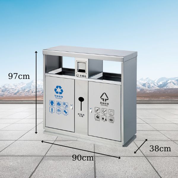 Kích thước thùng rác ngoài trời bằng inox