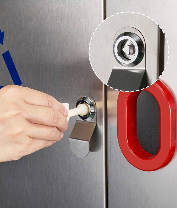 Khóa an toàn đi kèm thùng rác