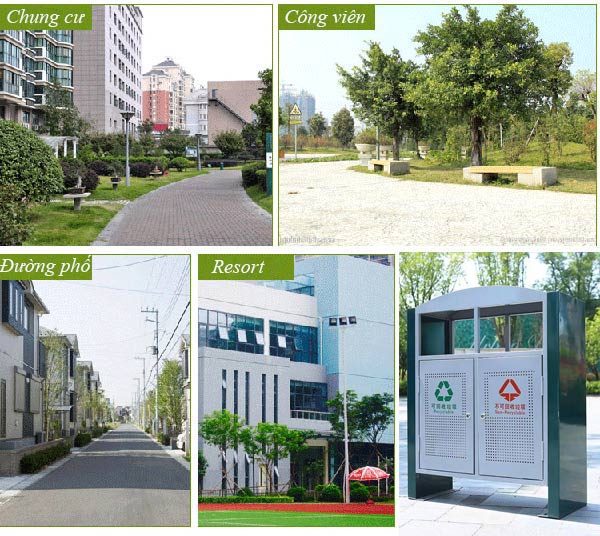 Mẫu thùng rác ngoài trời dùng tại các đô thị lớn