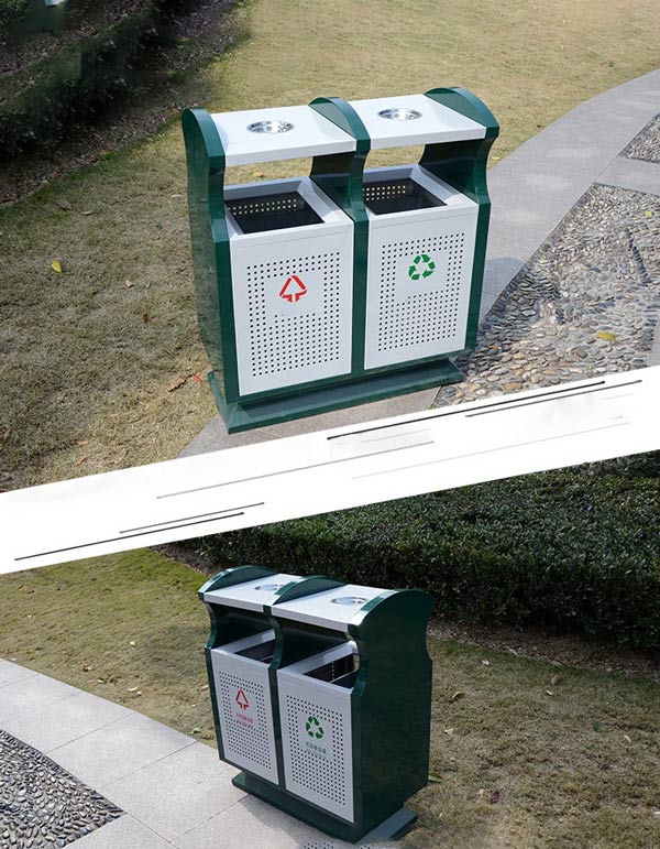 Thùng rác thép ngoài trời xuất hiện trên nhiều cung đường