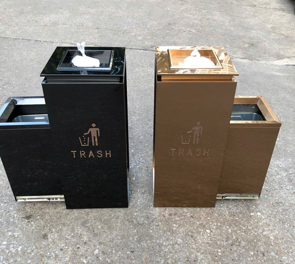 Thùng rác sảnh khách sạn có gạt tàn