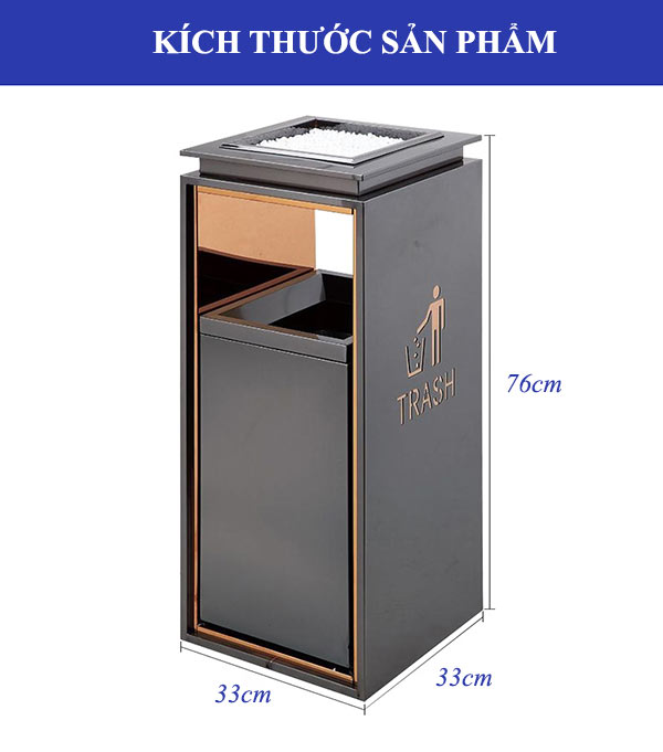 Thùng rác sảnh khách sạn có gạt tàn