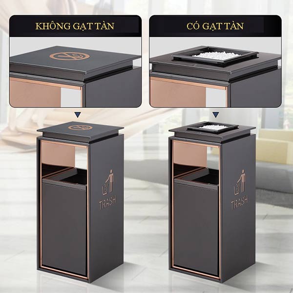 Chọn cho mình loại thùng rác sảnh có gạt tàn hoặc không gạt tàn