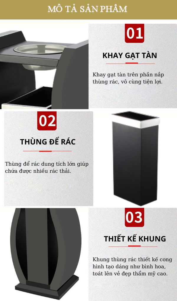 Đặc điểm các bộ phận cấu thành thùng rác