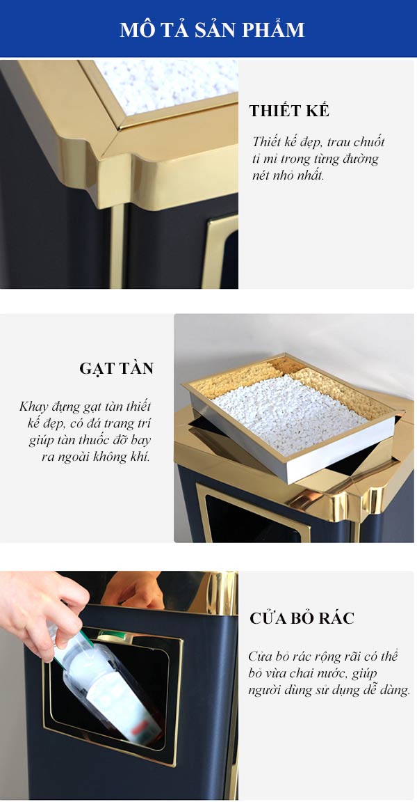 Đặc điểm thiết kế, cấu tạo thùng rác bằng thép sơn tĩnh điện