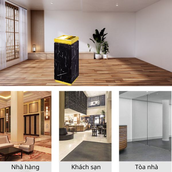 Thùng rác giả đá trang trí dùng tại các không gian sang trọng