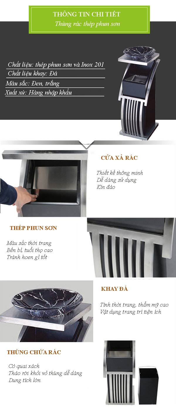 Đăc điểm nổi bật các chi tiết cấu thành thùng rác