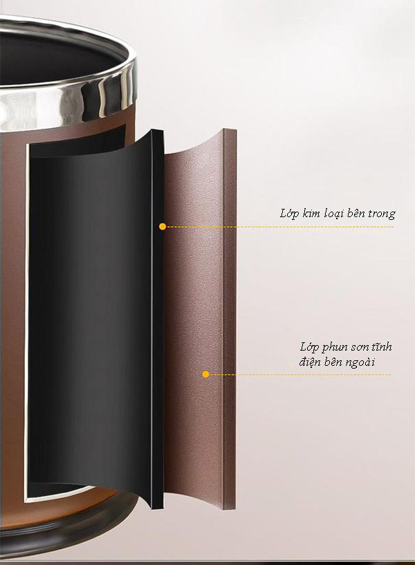 Chất liệu cấu thành thùng rác văn phòng