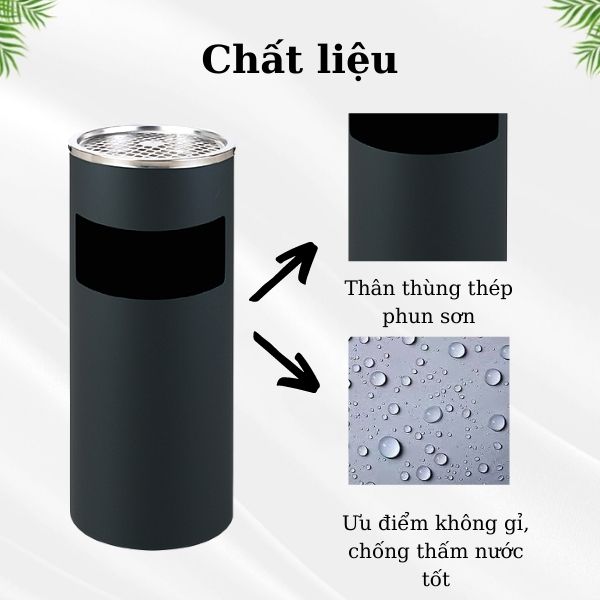 Mẫu thùng rác được sản xuất từ thép sơn tĩnh điện
