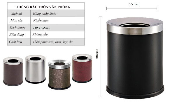 Kích thước và thông số thùng đựng rác văn phòng