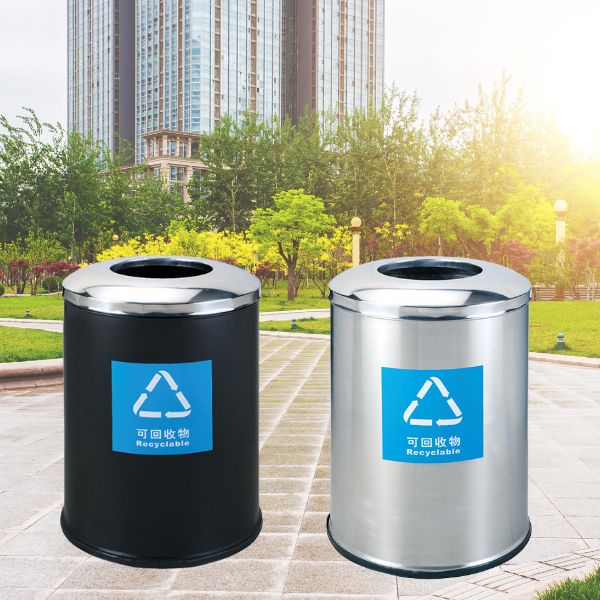 Thùng rác dùng trong trung tâm thương mại kiểu dáng tròn