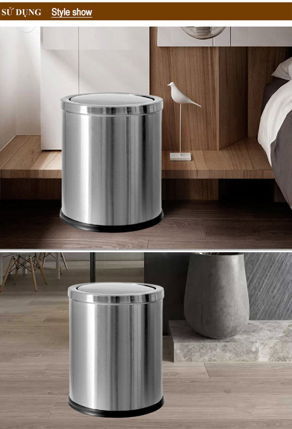 Thùng rác nắp lật cỡ nhỏ dùng ở nhiều không gian
