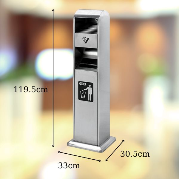 Chi tiết kích thước cây gạt tàn đứng inox