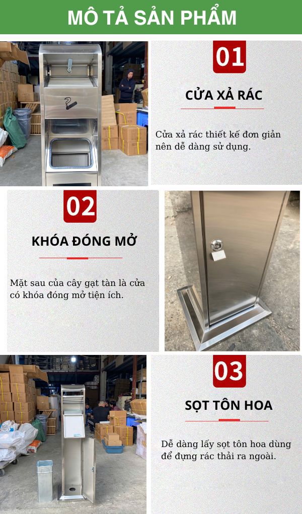 Các đặc điểm cấu tạo trụ gạt tàn thuốc ngoài trời